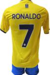 Ronaldo Tricou de fotbal cu pantaloni Replica Al Nassr Ronaldo model galben-albastru închis 176 (ALLN111)
