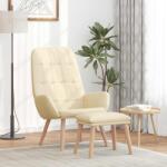 vidaXL Scaun de relaxare cu taburet, crem, textil GartenMobel Dekor (3315151)