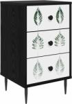 vidaXL Dulap de noapte HANAU Stejar Negru 36 x 33 x 61 cm GartenMobel Dekor (8007341)