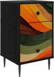 vidaXL Dulap de noapte BONN Stejar Negru 36 x 33 x 61 cm GartenMobel Dekor (8007333)