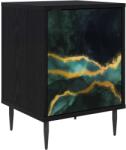 vidaXL Dulap de noapte WIJHE Stejar Negru 36 x 33 x 51 cm GartenMobel Dekor (8007239)