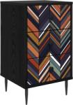 vidaXL Dulap de noapte OMMEN Stejar Negru 36 x 33 x 61 cm GartenMobel Dekor (8007329)