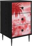 vidaXL Dulap de noapte AACHEN Stejar Negru 36 x 33 x 61 cm GartenMobel Dekor (8007343)