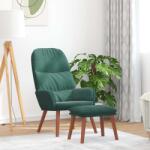 vidaXL Scaun de relaxare cu taburet, verde închis, catifea GartenMobel Dekor (3315118)
