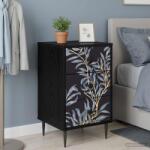 vidaXL Dulap de noapte DOKKUM 2 buc. Stejar Negru 36 x 33 x 61 cm GartenMobel Dekor (8007326)