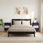 vidaXL Dulap de noapte MAINZ 2 buc. Stejar Negru 36 x 33 x 61 cm GartenMobel Dekor (8007340)