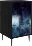 vidaXL Dulap de noapte RAALTE Stejar Negru 36 x 33 x 61 cm GartenMobel Dekor (8007315)