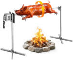 Vevor Elektromos forgónyársas grill 132, 1 cm 38W motorral, 60 kg teherbírással, 8 fokozatú magasságállítással, rozsdamentes acél kivitelben