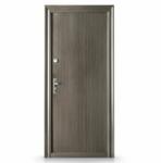 NOVO DOORS Usa metalica de exterior cu izolatie si vizor Novo Doors ND7003 , 2 yale, tabla 0, 7 mm, balamale si clanta incluse, toc de 7 centimetri, pentru casa si apartament, Gri (Sens deschidere: Stanga) (ND70