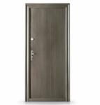NOVO DOORS Usa metalica de exterior cu izolatie si vizor Novo Doors ND7003 , 2 yale, tabla 0, 7 mm, balamale si clanta incluse, toc de 7 centimetri, pentru casa si apartament, Gri (Sens deschidere: Dreapta) (ND7