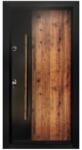 NOVO DOORS Usa metalica de exterior cu izolatie si vizor Novo Doors NDA4, Din compozit, 2 yale, Kit complet, Pentru case, Negru perlat cu stejar auriu (Dimensiune: 88 cm, Sens deschidere: Stanga) (NDA4NG88ORST)