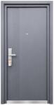 NOVO DOORS Usa metalica de exterior cu izolatie si vizor Novo Doors ND7006, tabla 0.7 mm, prag din inox, balamale si clanta incluse, pentru casa si apartament, Gri Antracit (Dimensiune: 98 cm, Sens deschidere: S