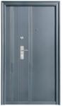 NOVO DOORS Usa metalica dubla de exterior cu izolatie si vizor Novo Doors ND43D, Deschidere Stanga Dreapta, Dimensiune 120x200 cm, Tabla 0.7 mm, pentru case, Gri antracit (Sens deschidere: Stanga) (ND43DGAORST)