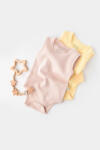 BabyCosy Set 2 body-uri fara maneci bebe unisex -100% bumbac organic - Galben/Roz, BabyCosy (Marime: 12-18 Luni)