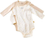 BabyCosy Set 2 body-uri cu maneca lunga bebe unisex -100% bumbac organic - Ecru cu buline, BabyCosy (Marime: 12-18 Luni)