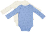 BabyCosy Set 2 body-uri cu maneca lunga Printed, BabyCosy, 50% modal+50% bumbac, Ecru/Lavanda (Marime: 6-9 luni)