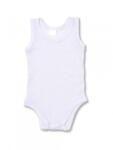 drool Body din bumbac alb fara maneca - tip maieu Drool (Marime: 18-24 Luni)
