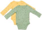BabyCosy Set 2 body-uri petrecute Printed, BabyCosy, 50% modal+50% bumbac, Lamaie/Verde (Marime: 3-6 Luni)