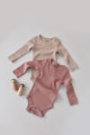 BabyCosy Set de 2 body-uri cu maneca lunga din bumbac organic si modal - Roz/Blush BabyCosy (Marime: 3-6 Luni)