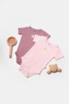 BabyCosy Set 2 body Bamboo, roz, BabyCosy, 50% bumbac+50mbus (Marime: 6-9 luni)
