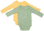 BabyCosy Set 2 body-uri cu maneca lunga Printed, BabyCosy, 50% modal+50% bumbac, Lamaie/Verde (Marime: 12-18 Luni)