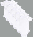 drool Set 5 body-uri din bumbac albe cu maneca scurta Drool (Marime: 6-12 Luni)