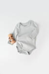BabyCosy Body Bebe Unisex cu maneca lunga din 95% bumbac organic cu 5% elastan - Gri, BabyCosy (Marime: 18-24 Luni)