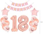 LufiParty 18. Szülinapra Lufi Szett Rosegold