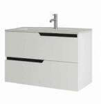 Fluminia Mobilier pentru lavoar incastrat Fluminia, Bari, 80 cm, alb mat (BARI82-WM-L)