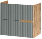 Fluminia Mobilier pentru lavoar pe blat Fluminia, Malta, finisaj riflat, 60 cm, salvia (MALTA2-62-RN-SA-C) - e-baie
