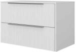 Fluminia Mobilier suspendat cu blat Fluminia Istria 80, front riflat, 80x46 cm, alb mat, mâner inox (ISTRIA82-T-WM-C-HIC04)