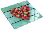 tulup Edzett üveg vágódeszka, Tulup, Szamóca szív, Zöld, 60x52 cm, 010010520040000050394 (010010520040000050394)
