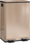 HomCom Coș de bucătărie 2 compartimente de 2 x 28 l, oțel inoxidabil, capac cu închidere silențioasă, 45, 8x36x67, 6cm, auriu | Aosom Romania (851-033V02GD) Cos de gunoi