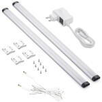 Avide Pultvilágító LED lámpa, érintőkapcsolós, 2x50 cm, hidegfehér fényű - Avide ABLSCAB-50NW-BL2 (ABLSCAB-50NW-BL2)