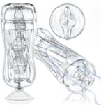 SuperLove 3D Realistic Texture Masturbator with Suction Cup Crystal Clear