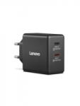 Lenovo Dual USB-C 65W GaN hálózati töltő fekete (G0A6065BEU) (G0A6065BEU)