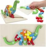 LandToys LT427 Oktatási Puzzle Dinoszaurusz 3D Montessori Fa Puzzle (LT427)