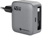 Forcell F-Energy VT-R5 USB-C hálózati töltő adapter USB-C kábellel, QC4.0, 3A, 45W, ezüst - tok-shop