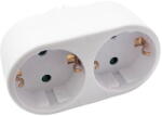 Spacer Prelungitor Dublu Stecher Spacer, Schuko, max 3500W, 16A, protectie copii, 2 prize Schuko, 1 stecher Schuko, "SPMS-2-WH" (timbru verde 0.18 lei) (SPMS-2-WH) - pcone
