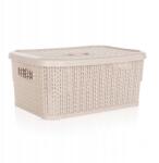 Brilanz Rattan kosár fedővel 6 l, 28, 5 x 20 x 12, 5 cm, krémszínű (8591022431559)