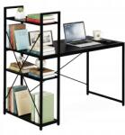 ModernHOME Iskolai számítógépasztal 120x60 cm könyvespolc 3 polccal fekete ModernHome Mo (TH-SD-1)