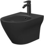 Cersanit Bideu suspendat oval cu preaplin, antracit mat, Cersanit Larga (K677-041)