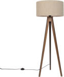 QAZQA Moderne vloerlamp walnoot hout met beige bouclé kap 50cm - Tripod Classic (111712)