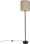 QAZQA Modern állólámpa fekete bézs buklé árnyékolóval 40 cm - Simplo (111714)