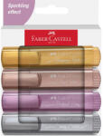 Faber-Castell Szövegkiemelő készlet 1-5mm vágott papír dob Faber-Castell 46 metál arany, gyöngyház rózsaszín, rubin, ezüst 4klf. szín - suplix