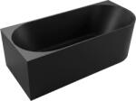 Cerano - Bianco akril kád - szabadon álló - aszimmetrikus - balos - matt fekete - 170x79x60 cm (CER-477812)
