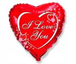 Flexmetal Fólia lufi szív alakú I love you 18" piros
