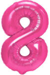 PartyPal 8. szám, fólia lufi, 100 cm, pink