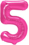 PartyPal 5. szám, fólia lufi, 100 cm, pink