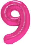 PartyPal 9. szám, fólia lufi, 100 cm, pink